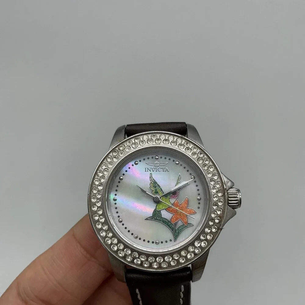 Invicta Limited Edition Hummingbird Womens Watch 34mm MOP Leather New Battery